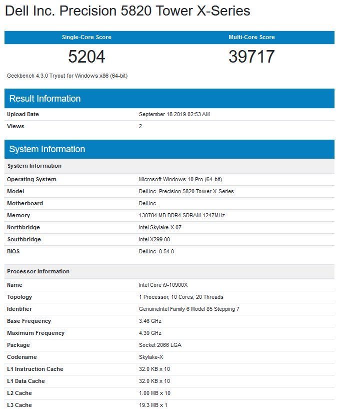 Intel Core i9-10900X