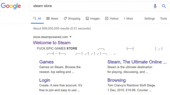 Steam - Fuck Epic Games Store