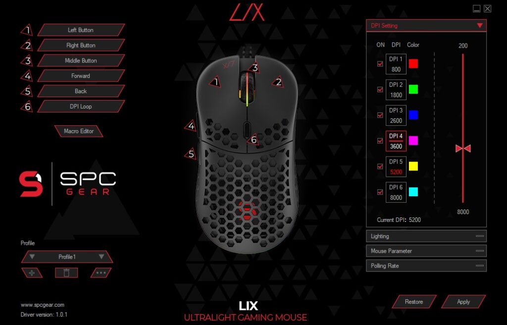 SPC Gear LIX Plus software