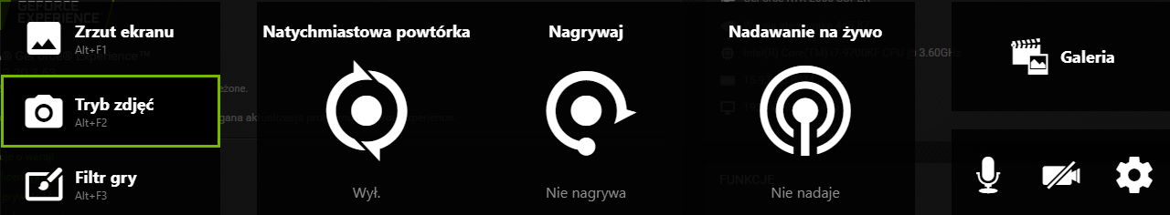 Nvidia GeForce Experience - nakładka w grze