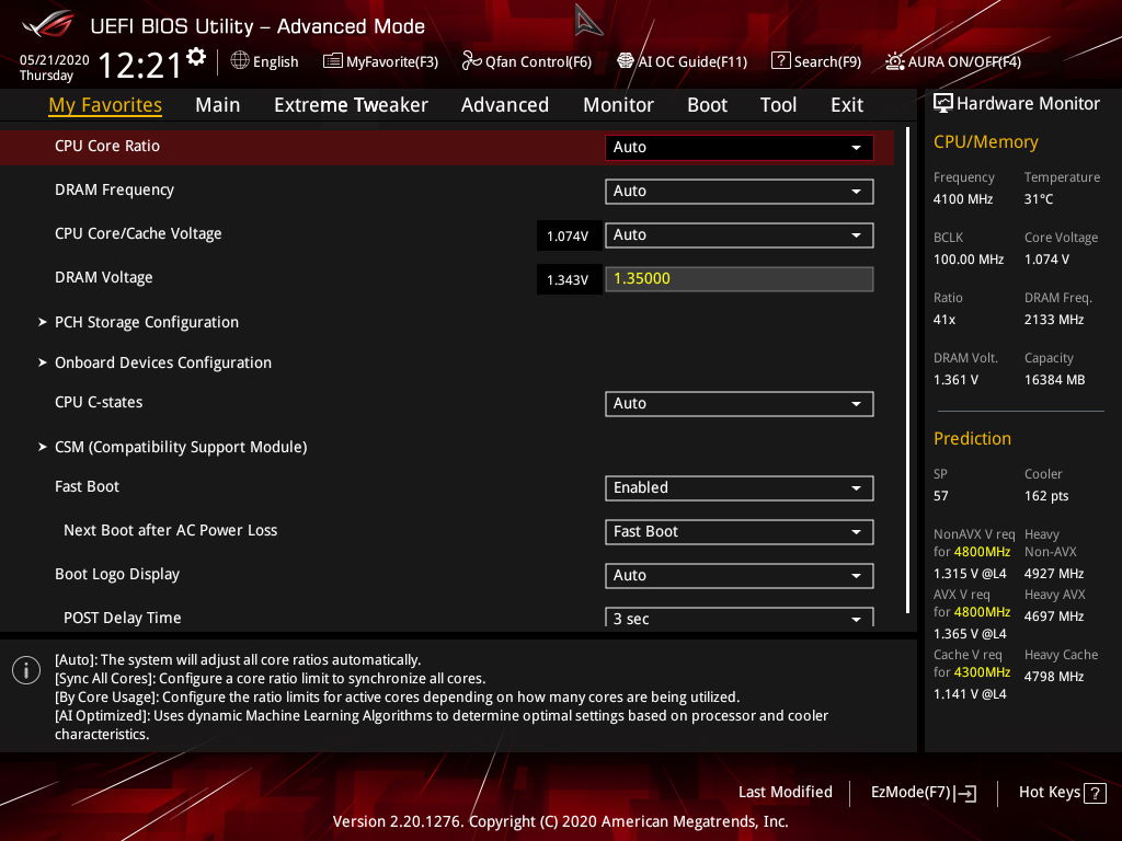 Asus ROG Maximus XII Extreme - BIOS UEFI