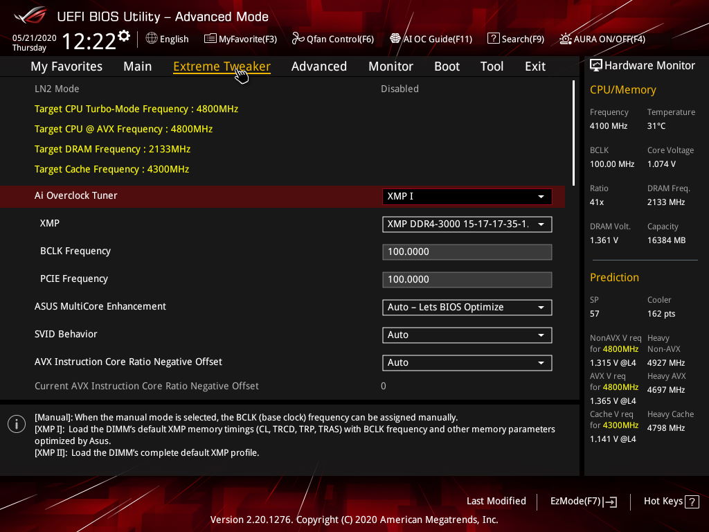 Asus ROG Maximus XII Extreme - BIOS UEFI