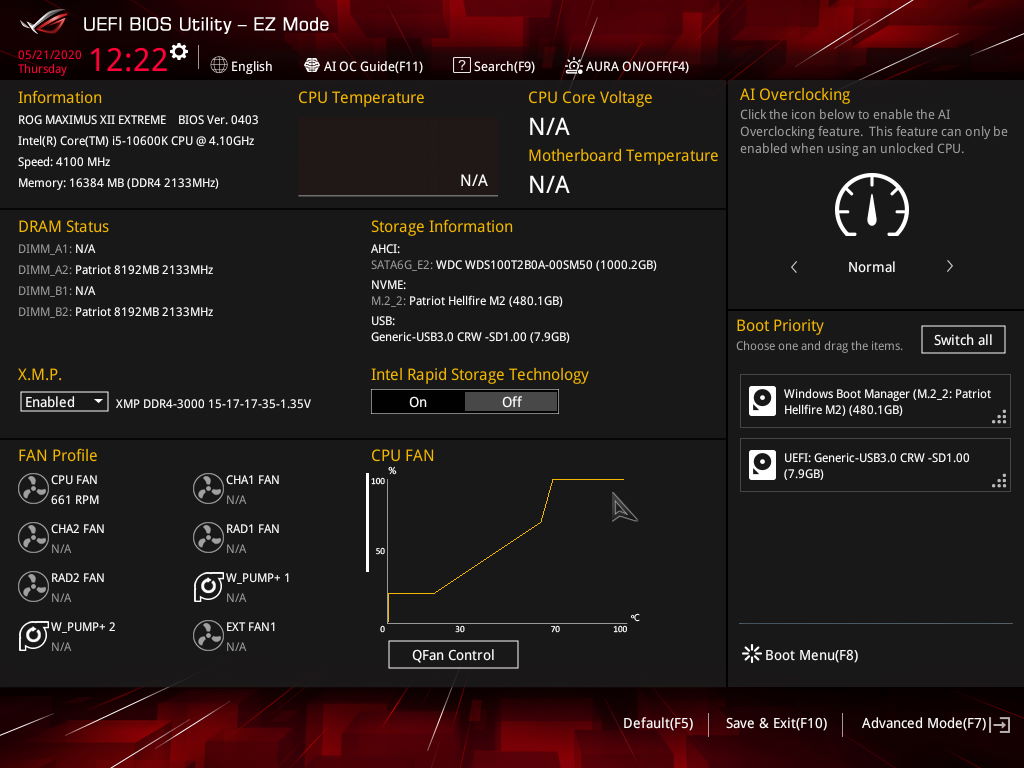Asus ROG Maximus XII Extreme - BIOS UEFI