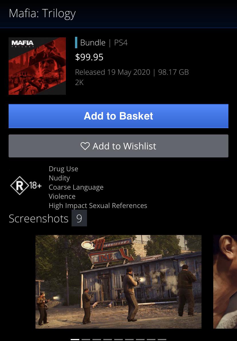 Mafia Trilogy PS4