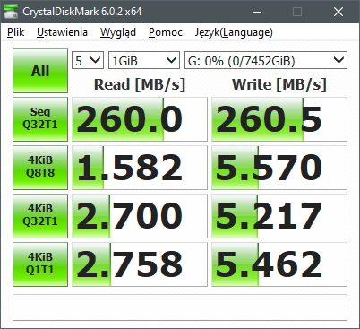 WD_BLACK D10 Game Drive - Crystal Disk Mark