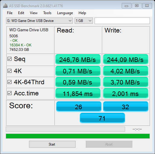 WD_BLACK D10 Game Drive - AS SSD