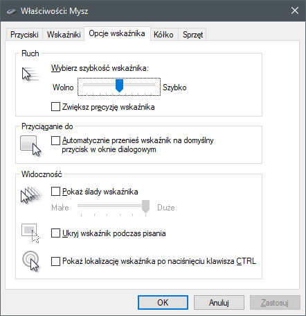 Jak wyłączyć akcelerację myszki?