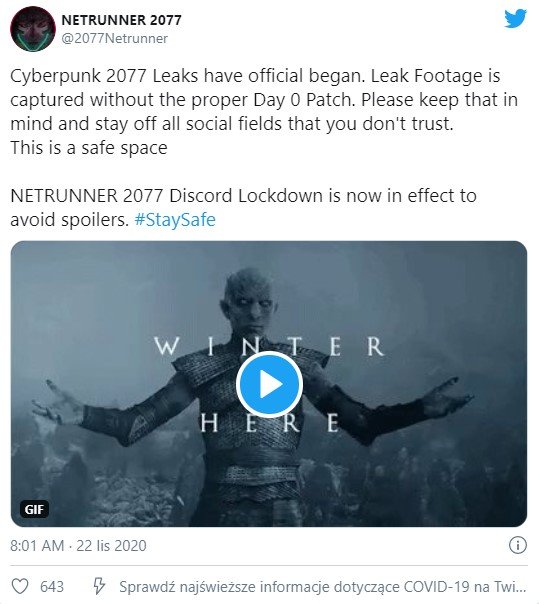 Cyberpunk 2077 Twitter