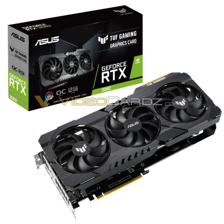 ASUS GeForce RTX 3060 TUF Gaming z 12 GB GDDR6 uchwycony na zdjęciach