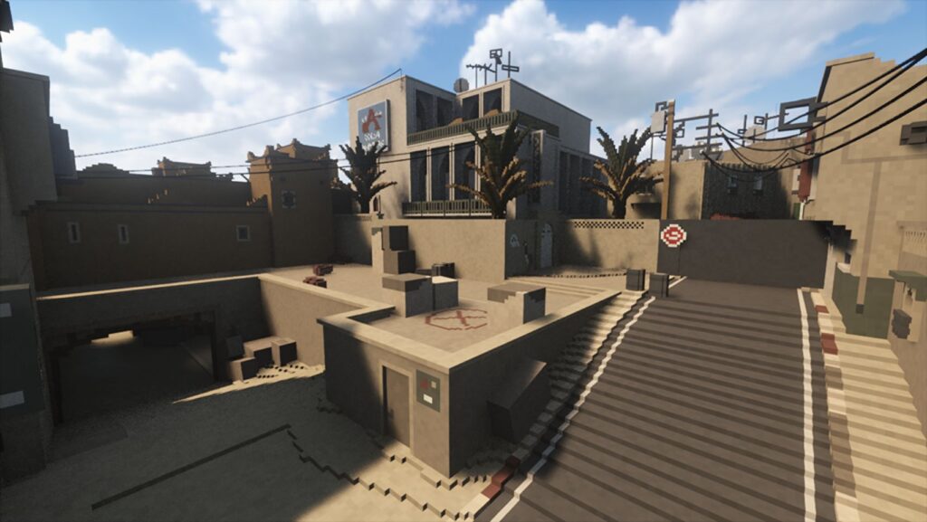 de_dust2 odtworzony w wersji, którą można w pełni zniszczyć