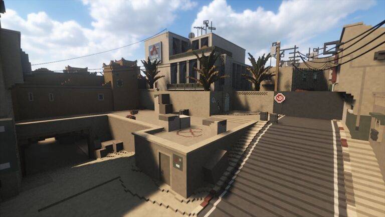 de_dust2 odtworzony w wersji, którą można w pełni zniszczyć
