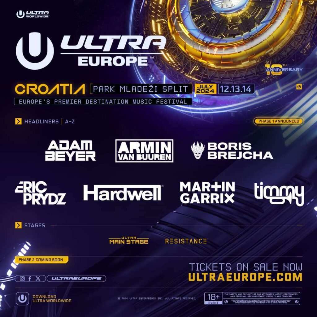 Ultra Europe 2024 Phase 1 – kto wystąpi?