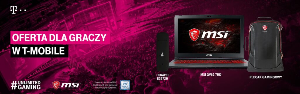 T-Mobile serwuje graczom niespodziankę. W ofercie operatora sieci pojawił się gamingowy laptop MSI GV62 7RD
