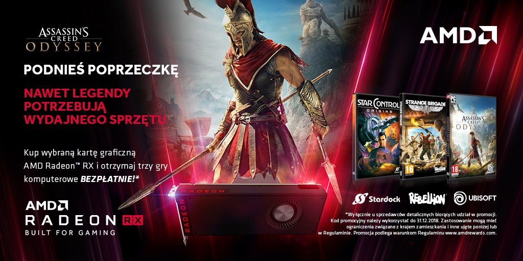 AMD rozdaje darmowe Assassin’s Creed Odyssey i inne gry do zakupu kart graficznych