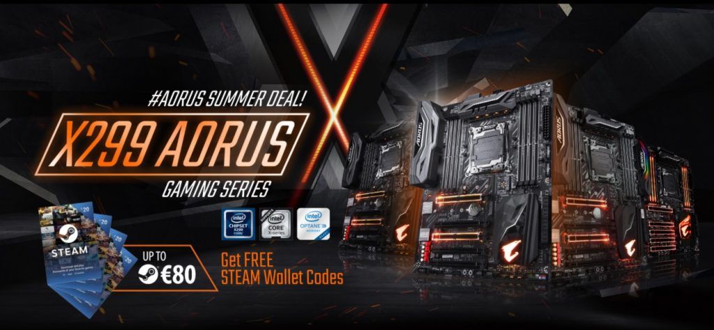 Promocja na płyty główne Gigabite wyposażone w chipset X299. Można zgarnąć aż do 80 euro na gry!