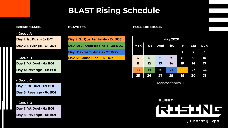 BLAST Rising Schedule