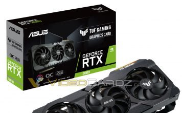 ASUS GeForce RTX 3060 TUF Gaming z 12 GB GDDR6 uchwycony na zdjęciach