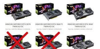Inno3D wycofuje ze swojej oferty modele GeForce RTX 3060 Ti Twin X2 oraz GeForce RTX 3070 Twin X2