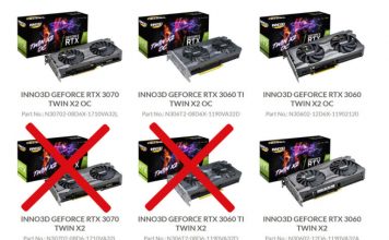 Inno3D wycofuje ze swojej oferty modele GeForce RTX 3060 Ti Twin X2 oraz GeForce RTX 3070 Twin X2