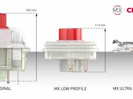 Alienware, jako pierwszy producent montuje nisko-profilowe klawisze mechaniczne Cherry MX w swoich laptopach