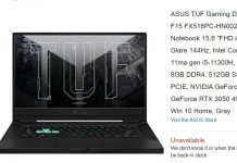 Laptop ASUS TUF Dash F15, pojawił się w sklepie Amazon z kartą graficzną GeForce RTX 3050