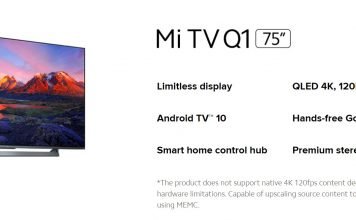Xiaomi Mi Q1 TV z HDMI 2.1 i panelem 120 Hz, nie obsługuje 120 Hz